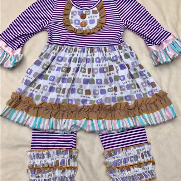 NWT Olive + Grape Striped Boutique Patchwork - Picture 7 of 7